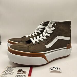 VANS M7.5/W9 SK8 HI TAPERED STACKFORM SNEAKERS DARK OLIVE GREEN NWOB